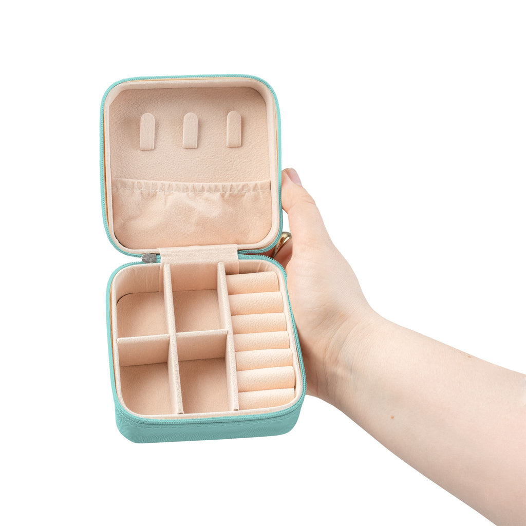 Kompaktes Pearlvy Schmuck-Reiseetui — Tragbarer Ring- & Ohrringe-Organizer