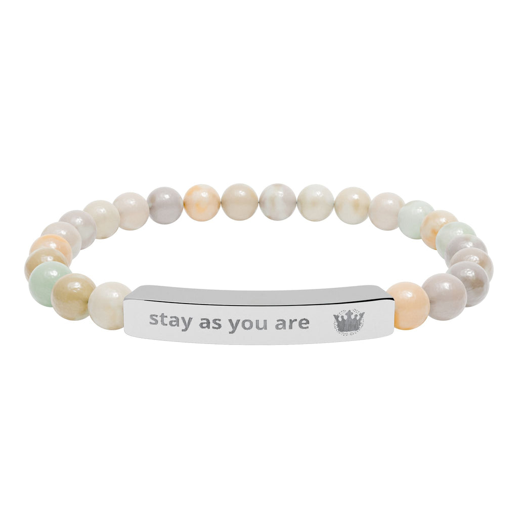 Pearlvy Graviertes Naturstein Stretcharmband – Personalisiertes Geschenk