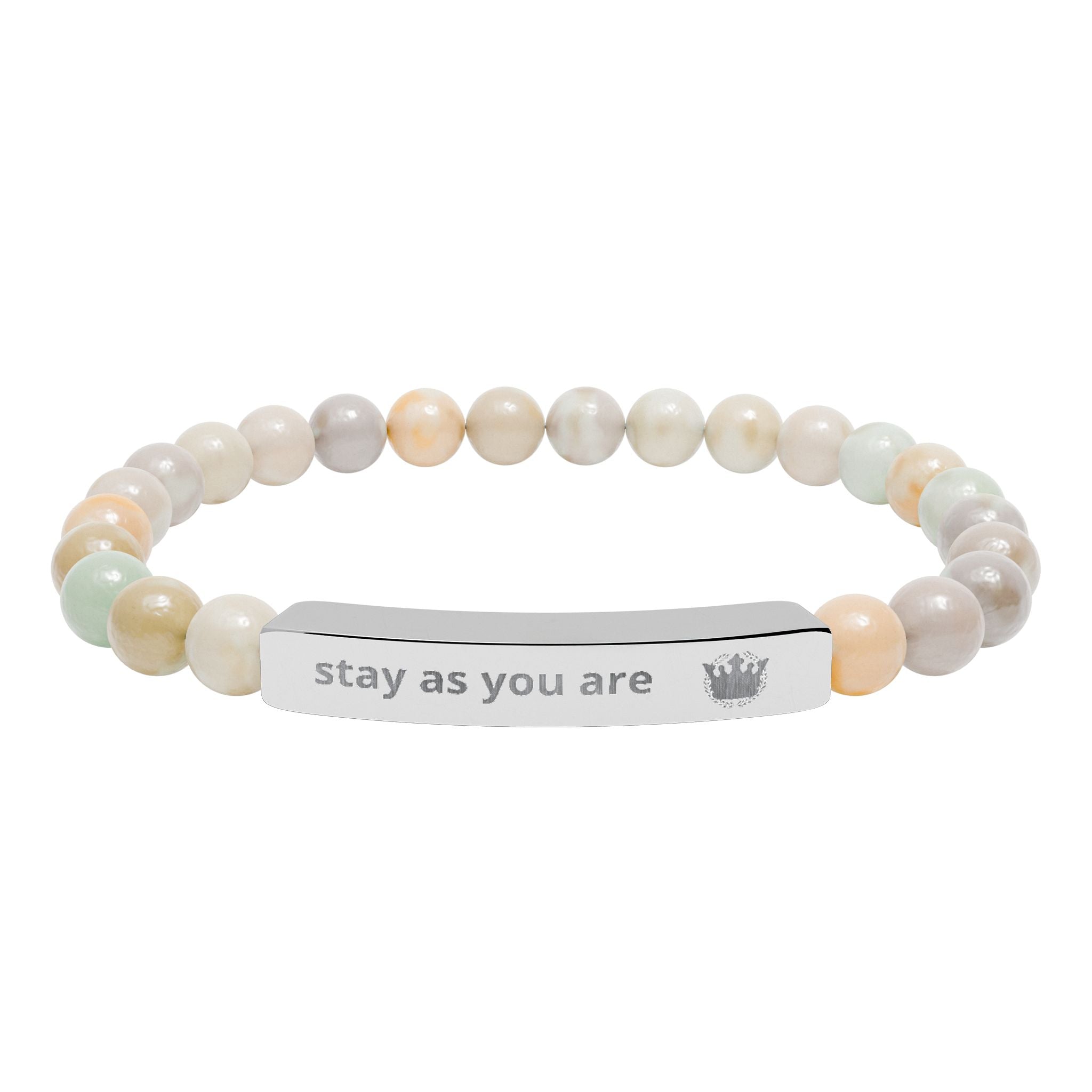 Pearlvy Graviertes Naturstein Stretcharmband – Personalisiertes Geschenk