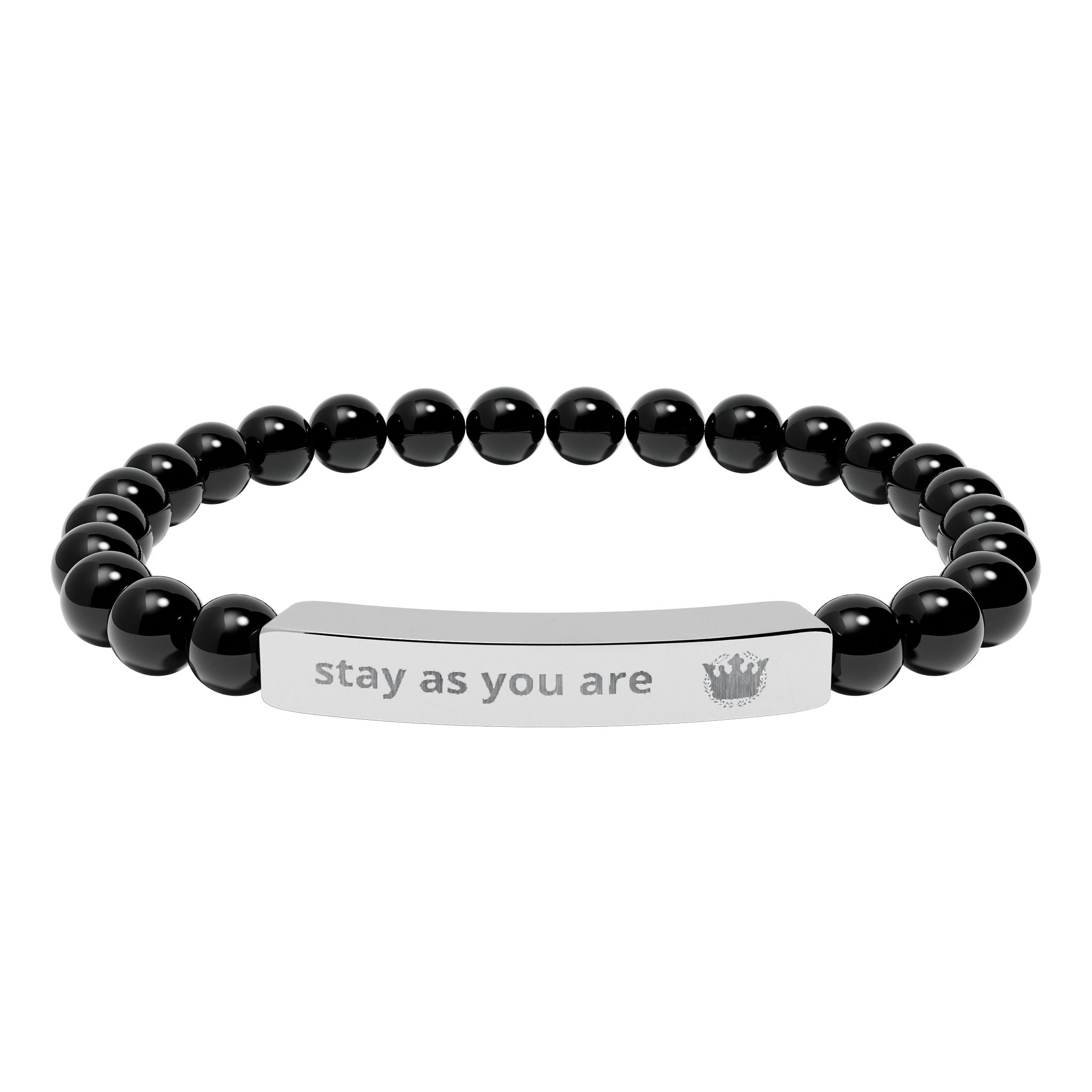 Pearlvy Graviertes Naturstein Stretcharmband – Personalisiertes Geschenk