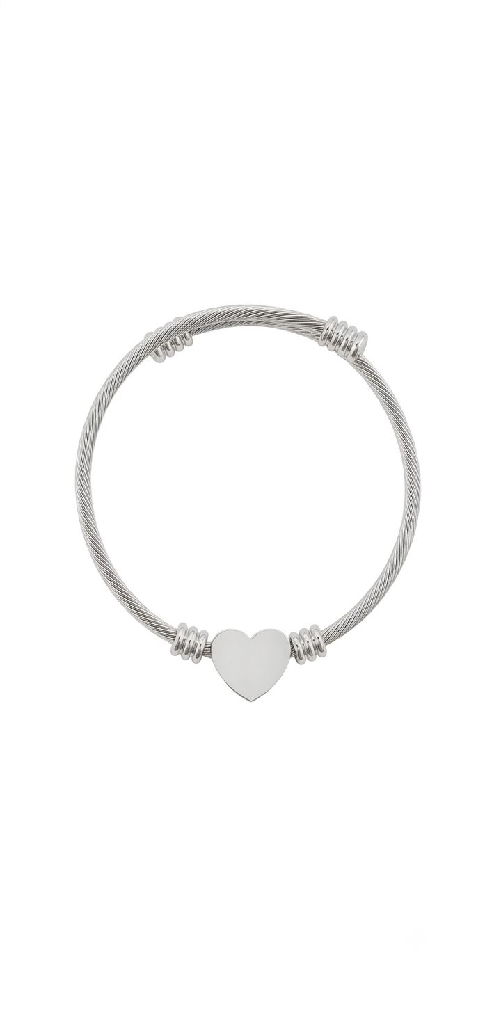 Herz Manschetten Armband mit Gravur