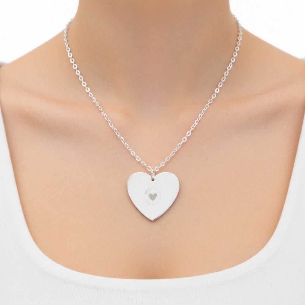 Pearlvy Gravierbare Herzkette — Personalisierter Anhänger aus 925er Silber