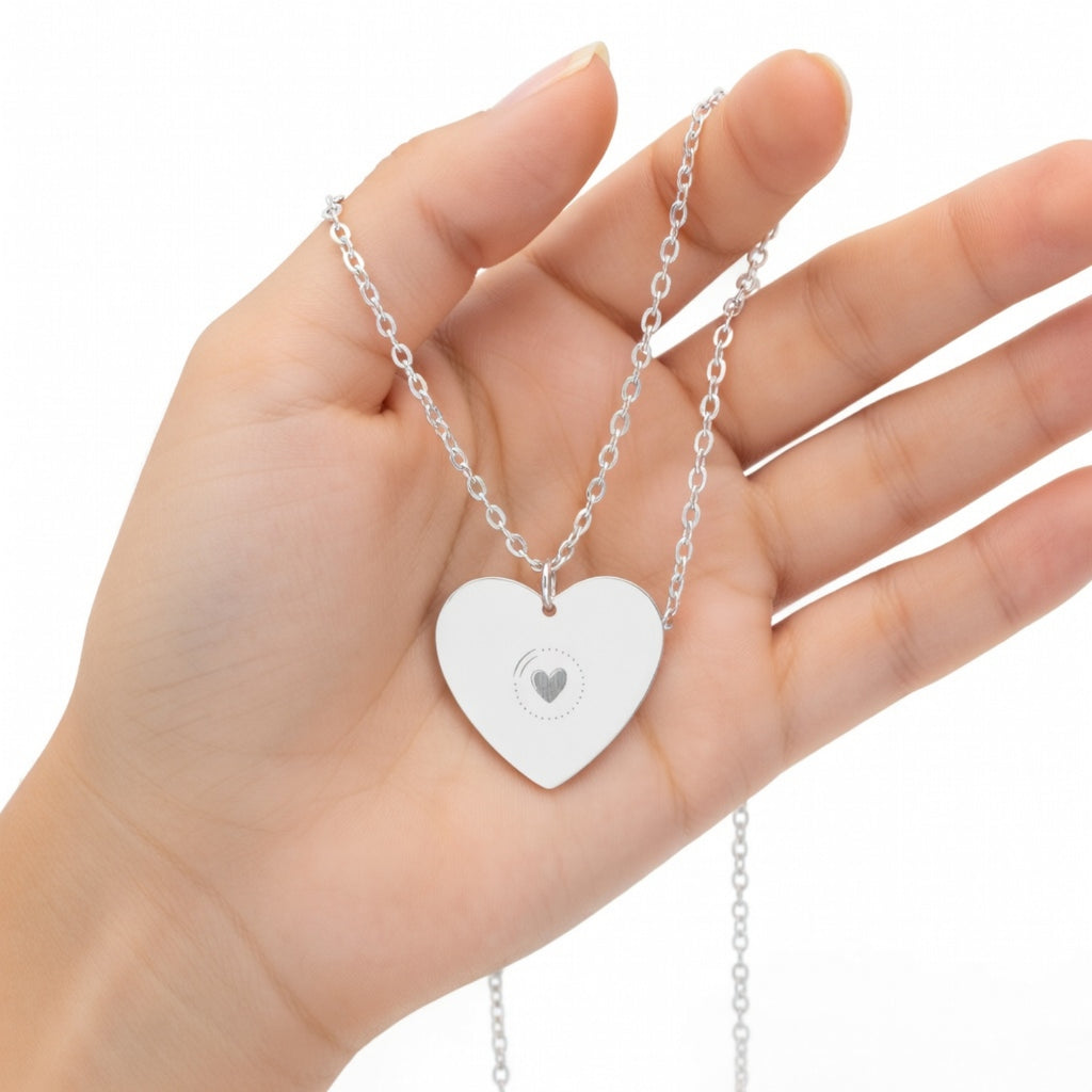 Pearlvy Gravierbare Herzkette — Personalisierter Anhänger aus 925er Silber